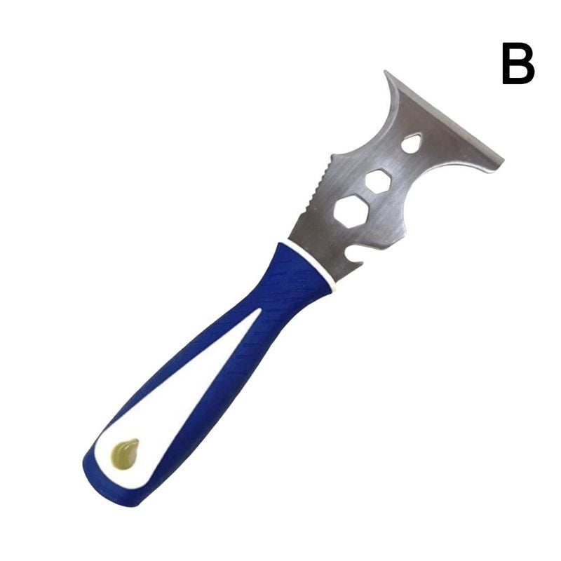 Sharpened putty knife, thickened stainless steel cement scraper, tool roller cleaner, multi-functional scraper